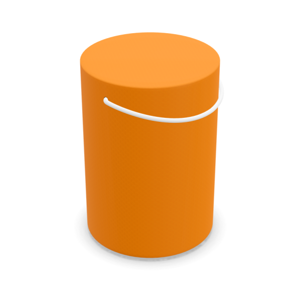 Bejot Point H Sitzhocker bond orange mit weißem Griff