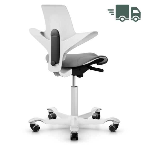 HAG CAPISCO PULS 8020 | White Edition mit Polster in Hellgrau | Gestell weiß