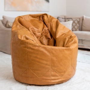 Brasilheroe Sitzsack Leder Premium - Groß - einfarbig hellbraun Brasilheroe Sitzsack Leder Premium - Groß - einfarbig hellbraun