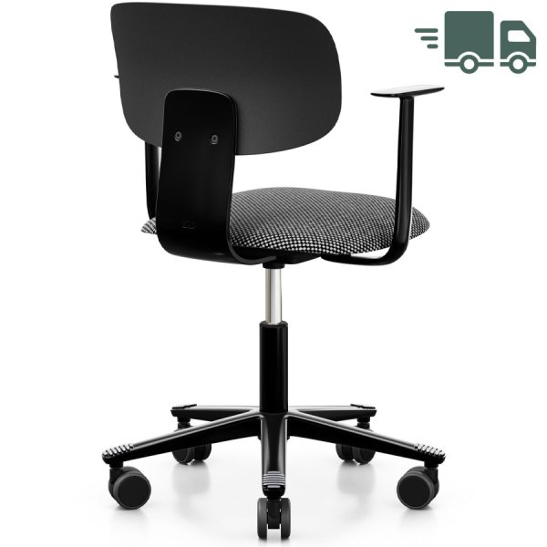 HAG Tion 2140 Bürostuhl mit Armlehnen schwarz - Sitz Stoff Sisu - Rückenschale Kunststoff