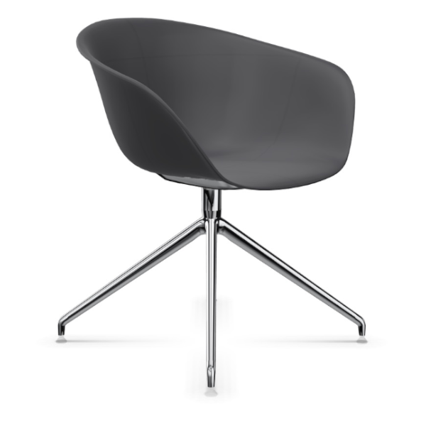 Arper DUNA 02 anthrazit Schale Gestell Aluminium glänzend