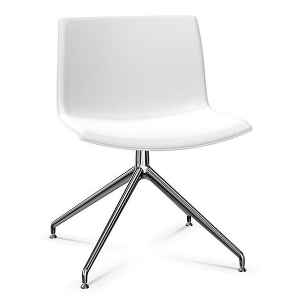Arper CATIFA 53 2054 Stuhl mit Sternfuß drehbar Farbe weiß Gestell Alu glänzend