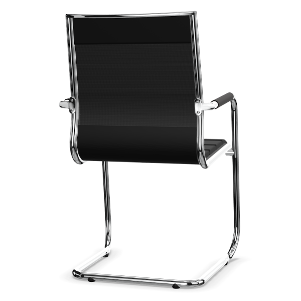 LD Seating Puto Freischwinger Flachpolster schwarz vom hinten