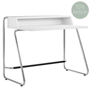 THONET Stahlrohr Schreibtisch S 1200 weiß Esche offenporig - Gestell verchromt THONET Stahlrohr Schreibtisch S 1200 weiß Esche offenporig - Gestell verchromt