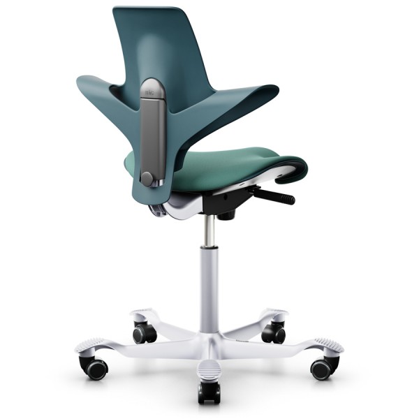 HAG Capisco 8020 petrol mit Gestell silber und Bezug Nexus 10 - Rückansicht