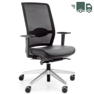 Vorschau: Profim Veris Net Netzrücken schwarz - Sitzbezug Next NX-16 schwarz - Alufußkreuz poliert - Front Vorschau: Profim Veris Net Netzrücken schwarz - Sitzbezug Next NX-16 schwarz - Alufußkreuz poliert - Front