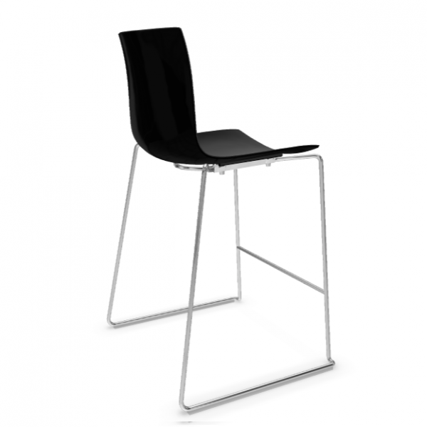 Arper Barhocker niedrig schwarz