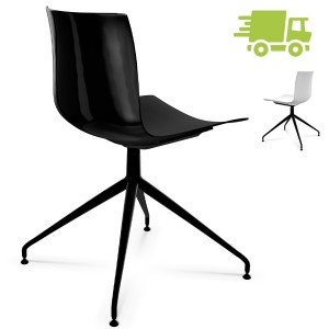 Arper CATIFA 46 0368 einfarbig weiß - Gestell Alu schwarz - hinten Arper CATIFA 46 0368 einfarbig weiß - Gestell Alu schwarz - hinten