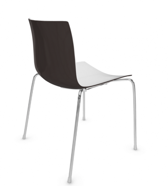 arper catifa 46 0251 bicolor braun mit Gestell verchromt