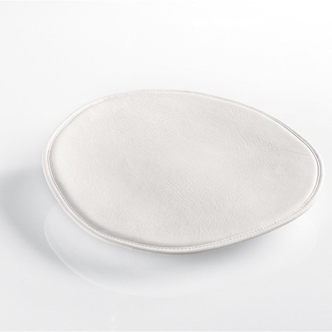 Sitzkissen Arper Leaf aus Weichleder weiß