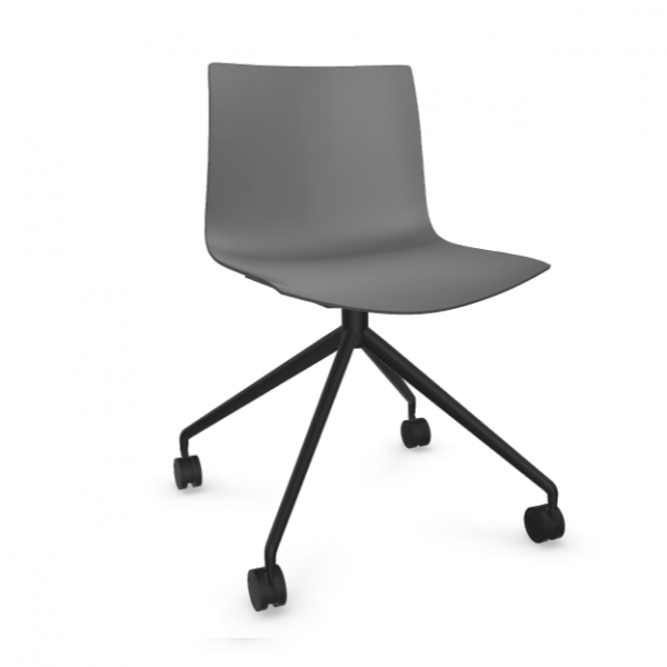 Arper Catifa 46 0369 einfarbig anthrazit Gestell schwarz mit Rollen