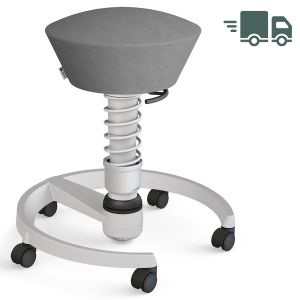 Aeris Swopper Mikrofaser Comfort grau mit Rollen - Gestell hellgrau - Standardfeder Aeris Swopper Mikrofaser Comfort grau mit Rollen - Gestell hellgrau - Standardfeder
