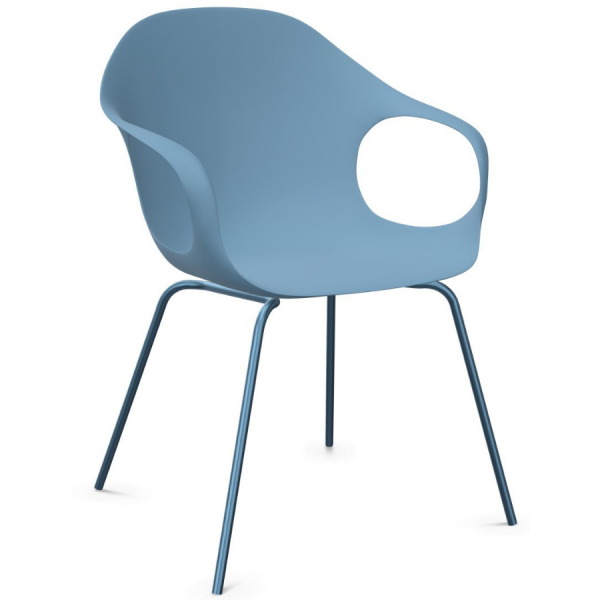 Kristalia ELEPHANT Stuhl mit Vierfußgestell Farbe blau - Frontansicht