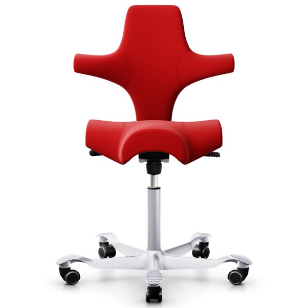 HAG CAPISCO 8106 Stoff Xtreme rot mit Sattelsitz Gestell silber- Frontansicht