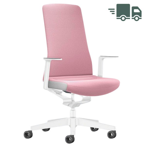 Interstuhl PURE INTERIOR Edition Bürostuhl mit Polsterrücken - Variante rosa
