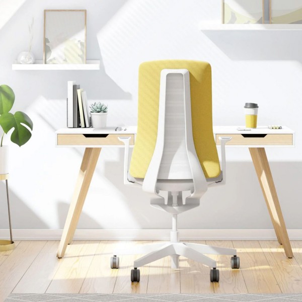 Interstuhl PURE INTERIOR Edition Bürostuhl gelb mit Polsterrücken
