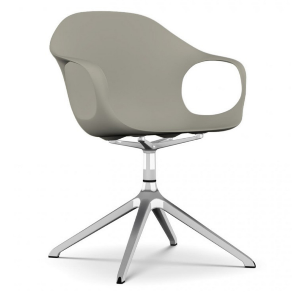 Kristalia ELEPHANT Drehstuhl Sitzschale beige Gestell verchromt glänzend
