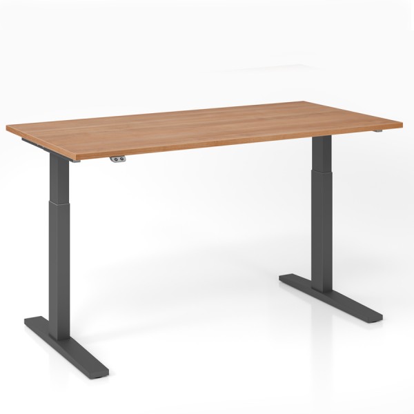 RWH Action Schreibtisch elektrisch verstellbar - Nussbaum - Breite 160 cm