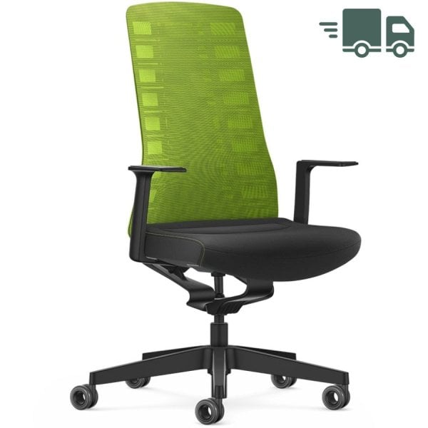 Interstuhl PURE ACTIVE Edition Bürostuhl mit Netzrücken - Variante grün-schwarz