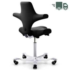 HAG Capisco 8106 Leder schwarz mit Gestell silbergrau HAG Capisco 8106 Leder schwarz mit Gestell silbergrau