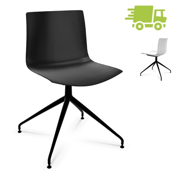 Arper CATIFA 46 0368 einfarbig weiß - Gestell Alu schwarz - hinten