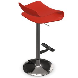 Vorschau: Kristalia BCN Barhocker korallenrot höhenverstellbar Gestell verchromt Vorschau: Kristalia BCN Barhocker korallenrot höhenverstellbar Gestell verchromt
