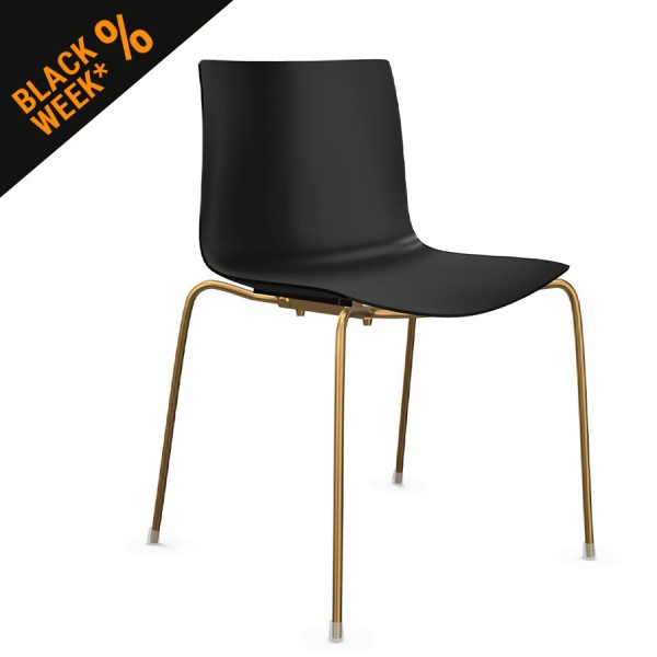 Arper Catifa 46 0251 einfarbig schwarz - Gestell aus Messing