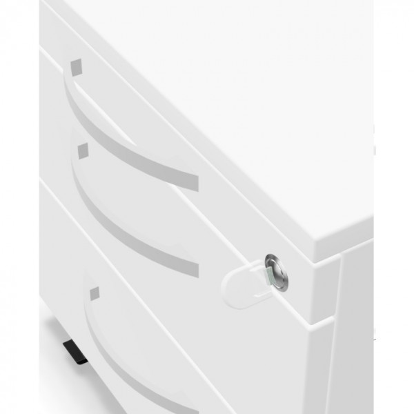 Palmberg Rollcontainer weiß mit Bogengriff chrom