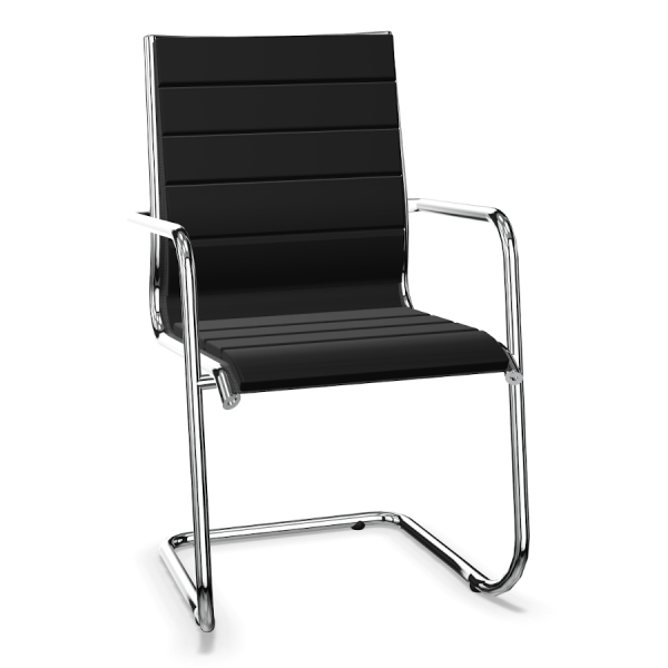 LD Seating Puto Freischwinger Flachpolster schwarz ohne Armauflagen