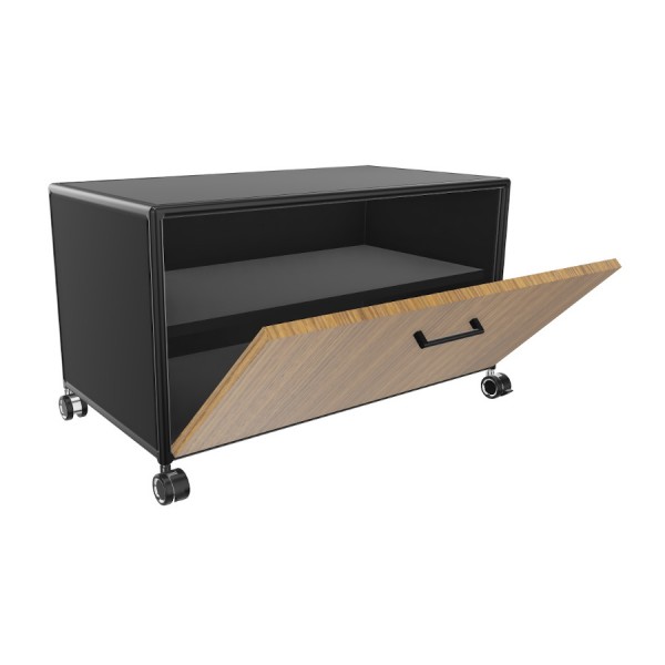 Bosse TV-Board Black Edition Höhe 1 OH Breite 80 cm in Funier mit Klappe offen