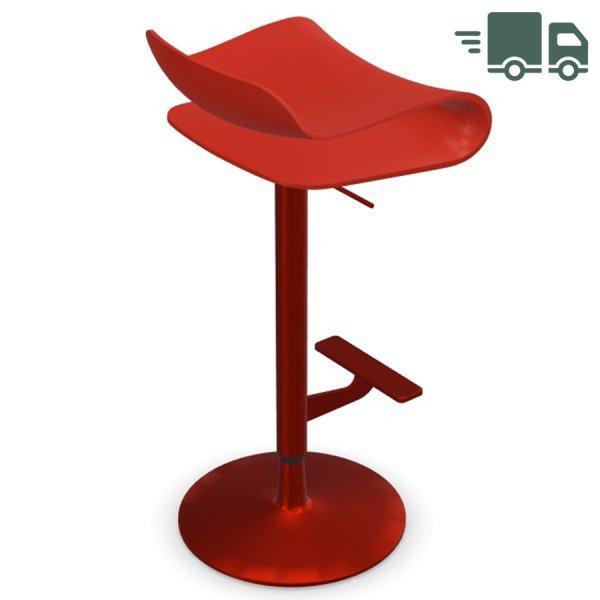 Kristalia BCN Barhocker korallenrot höhenverstellbar Kristalia BCN Barhocker korallenrot höhenverstellbar Gestell lackiert