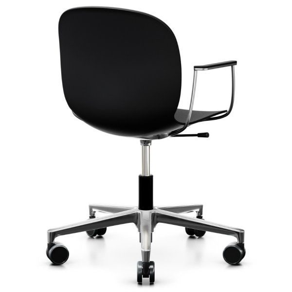 RBM Noor (6070) Bürostuhl Konferenzstuhl höhenverstellbar auf Rollen Sitzschale schwarz
