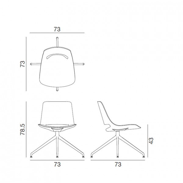 Abmessungen Arper Palm 1215