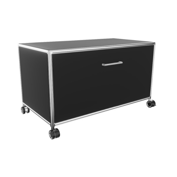 Bosse TV-Board 1 OH Breite 80 cm in Melamin Schwarz mit Klappe