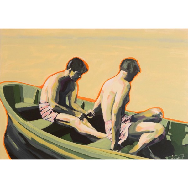 Leinwanddruck 2 Men in a Boat | Hélène Lindqvist