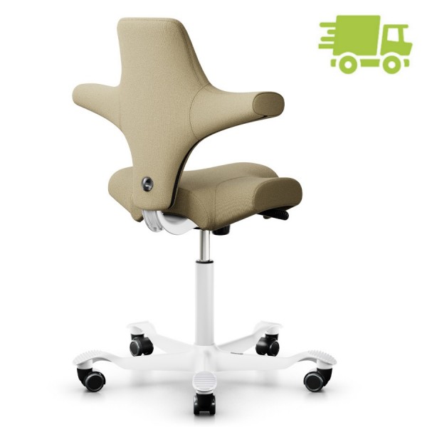 HAG Capisco 8106 Bürostuhl Stoff Capture Farbe beige mit Gestell weiß - schnell geliefert