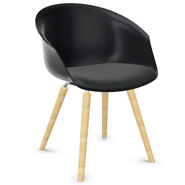 Interstuhl SHUFFLEis1 SU362 Loungesessel - Sitzschale schwarz