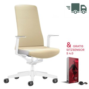Interstuhl PURE INTERIOR Edition Bürostuhl mit Polsterrücken - Variante beige - schnell geliefert Interstuhl PURE INTERIOR Edition Bürostuhl mit Polsterrücken - Variante beige - schnell geliefert