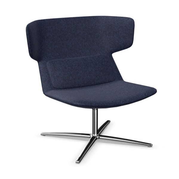 LD Seating Ohrendrehsessel FLEXI Gestell chrom Synergy dunkelblau