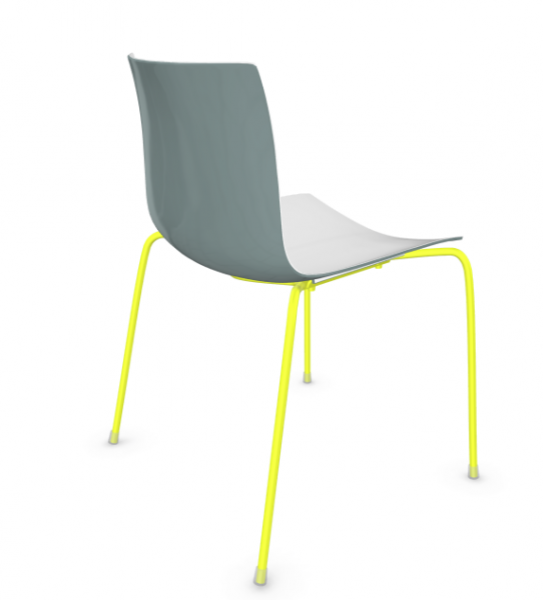 arper catifa 46 0251 bicolor petrol mit Gestell gelb