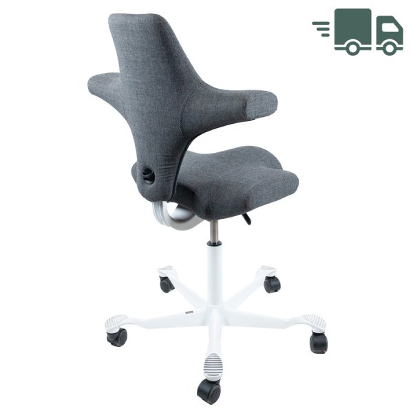 HAG CAPISCO 8106 Bürostuhl mit Sattelsitz Stoff Remix grau - Gestell weiß