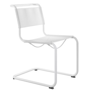 THONET Stahlrohr-Freischwinger S 33 N Outdoor - Netzbespannung und Gestell weiß THONET Stahlrohr-Freischwinger S 33 N Outdoor - Netzbespannung und Gestell weiß