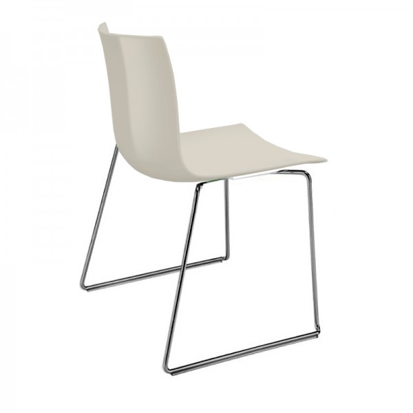 Arper Catifa 46 0278 einfarbig elfenbein Gestell verchromt