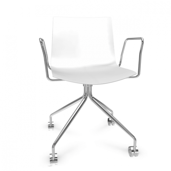 arper catifa 46 0271 einfarbig weiss mit armlehnen