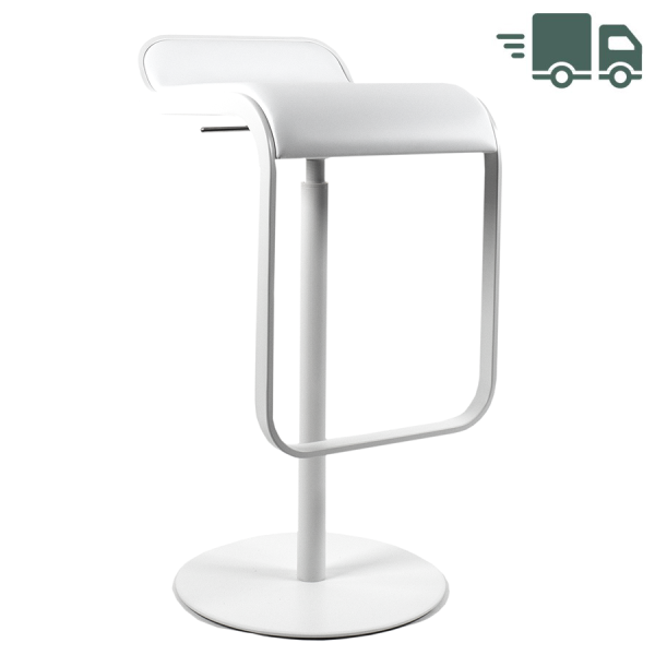 lapalma Lem Leder weiß - Gestell weiß lackiert - Gasfeder weiß