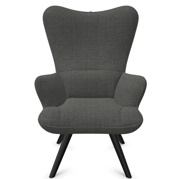 W. Schillig Cozy Sessel mit Holzgestell - Farbe dunkelgrau