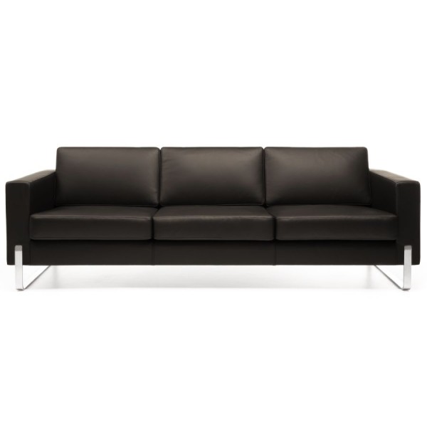 Profim myTurn 30V Loungesofa | 3-Sitzer | Kufengestell chrom | Leder S-22 d günstig online kaufen