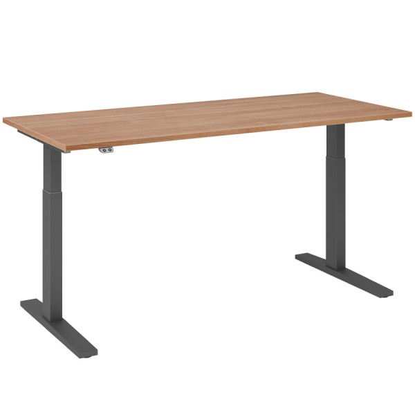 RWH Action Schreibtisch elektrisch verstellbar - Nussbaum - Breite 180 cm