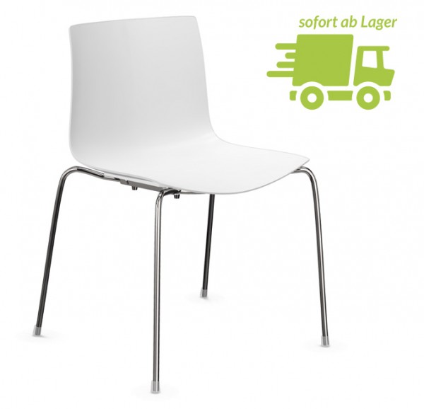 Arper CATIFA 46 0251 einfarbig weiß verchromt Vierfuß - schnell geliefert