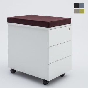 mdd Rollcontainer grifflos - mit drei Schubladen u. Sitzkissen mdd Rollcontainer grifflos - mit drei Schubladen u. Sitzkissen
